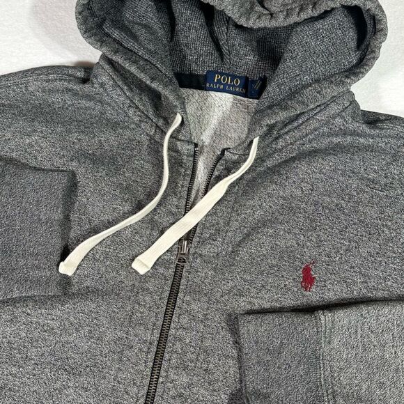 RALPH LAUREN Gray Heather Full Zip Hoodie Size XL EUC - Picture 4 of 9